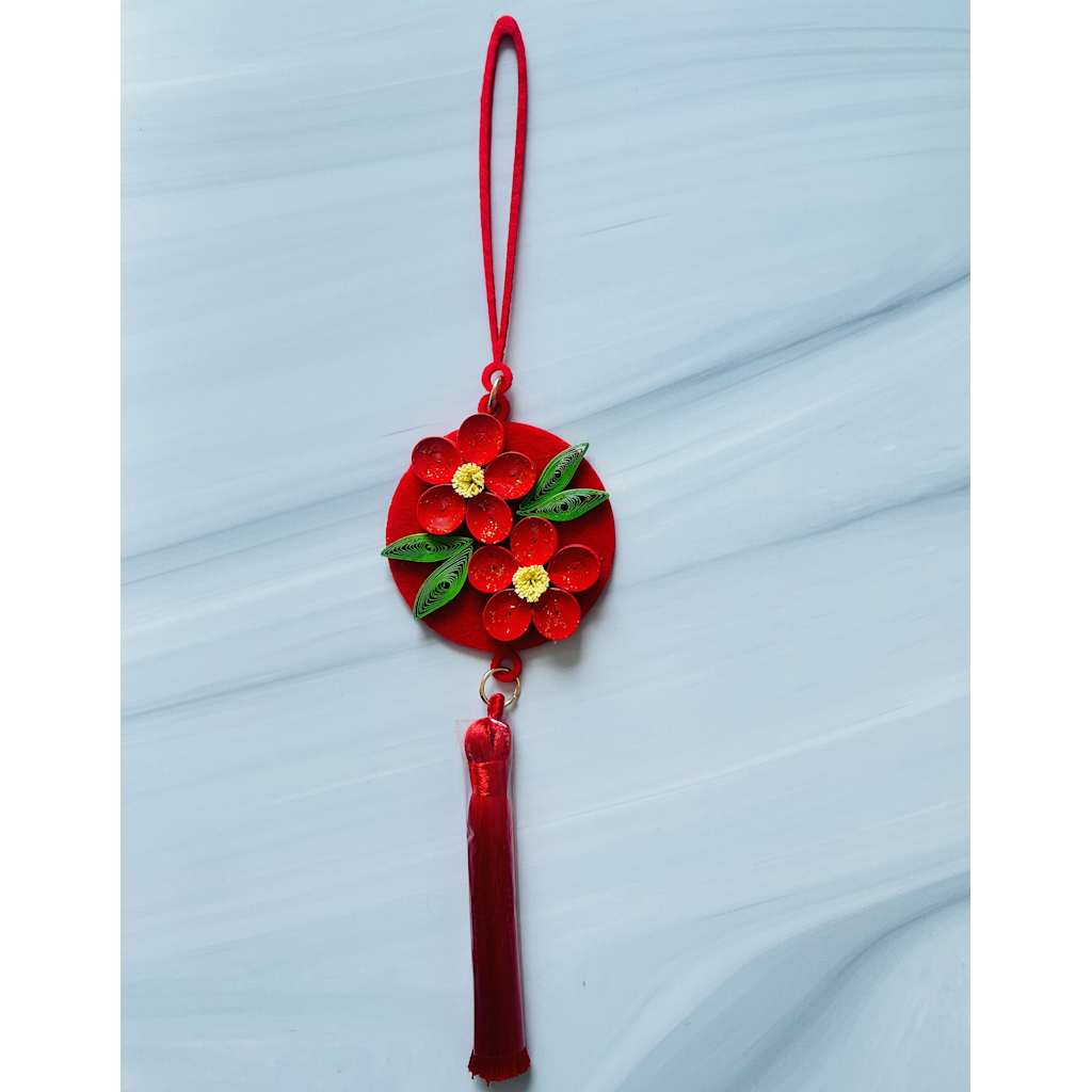 新春捲紙掛飾 - 梅花 (紅色)