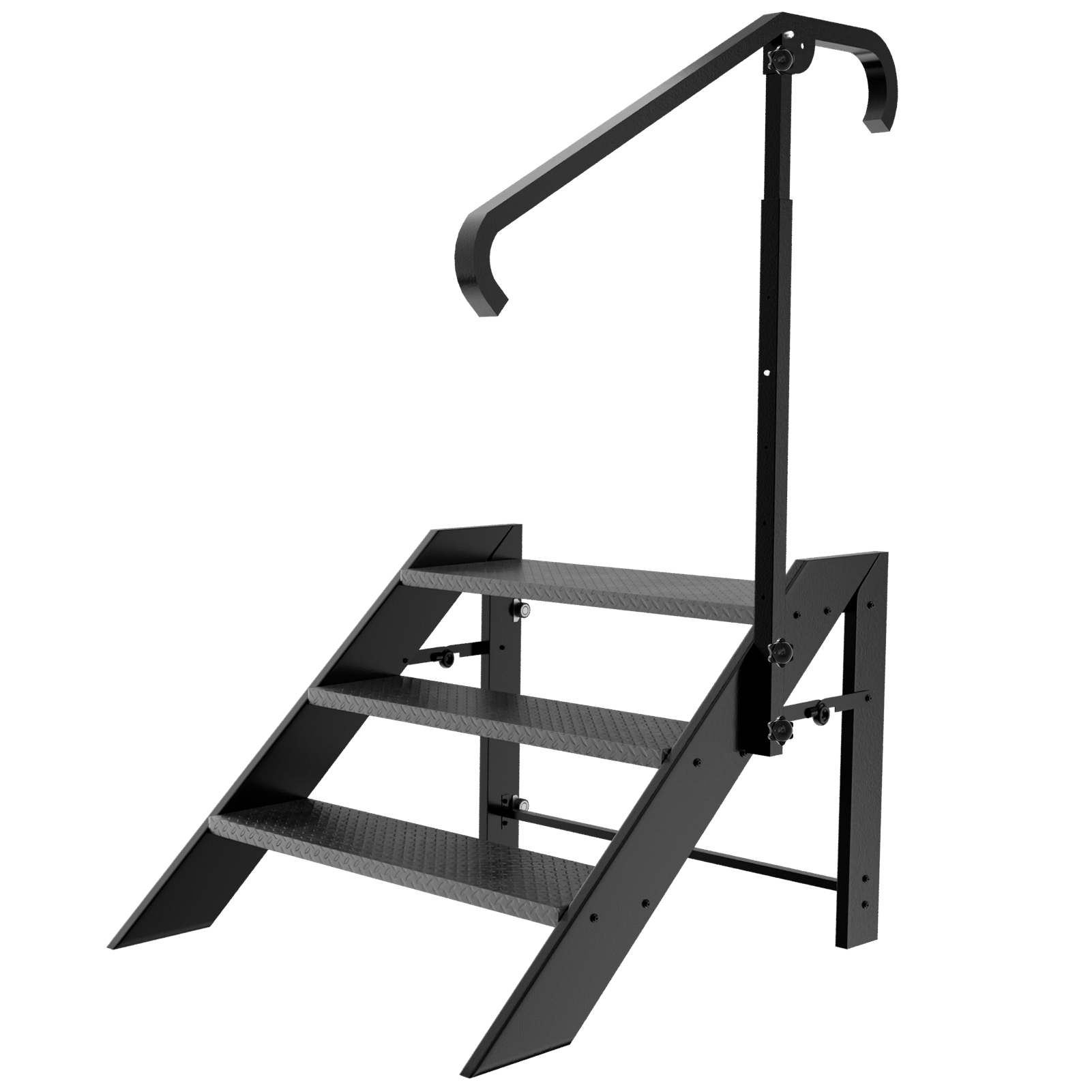 Step Stool Foldable, Step Ladder 3 Step Folding, RV Steps with Height Adjustable Handrail and Non Slip Feets, Hot Tub Steps for Home, Travel Trailer, Camper, Mobile Home, Spa, and PorchNon-eBay certified warehouse delivery